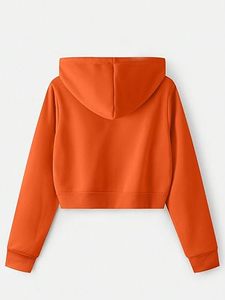 Sudaderas con Capucha Cortas de Algodón con Logotipo Personalizado al por Mayor para Mujer, Sudaderas Cortas de Gran Tamaño para Mujer - Product Image 2