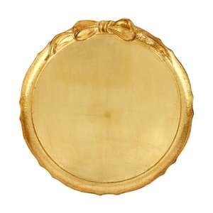 ถาดเสิร์ฟอาหารหรูหรา ดีไซน์ลายปม รูปทรงกลม ถาดตกแต่งสีทอง เป็นมิตรกับสิ่งแวดล้อม ทำด้วยมือจากอะลูมิเนียม ถาดสั่งทำพิเศษสำหรับงานแต่งงาน - Product Image 1
