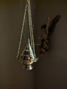 Accessories - Brass <b>Burners</b> Hanging Censer/Charcoal <b>Incense</b> <b>Burner</b>, 4.5" H Frankincense <b>Incense</b> and Charcoal <b>Incense</b> <b>Burner</b> - Product Image 6