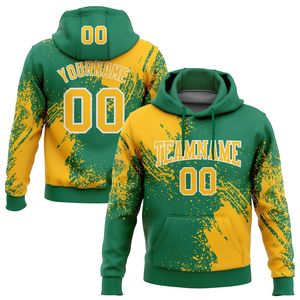 Sudadera con Capucha Personalizada para Hombre, con Estampado por Sublimación de Pinceladas, Nombre y Número, para Equipo, Color Granate y Amarillo, Poliéster, Corte Casual - Product Image 5