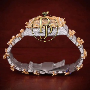 Reloj de Pulsera de Lujo con Diamantes Cuadrados, Bisel Dorado con Diseño de Espinas, Esfera con Números Romanos, Fecha, Cristal, Resistente al Agua, Acero Inoxidable, Cuarzo - Product Image 6
