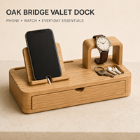 Organisateur de bureau moderne en bois sculpté écologique, support pour téléphone, support pour tablette, présentoir pour montre, tiroir de rangement, plateau de rangement, gestion des câbles
