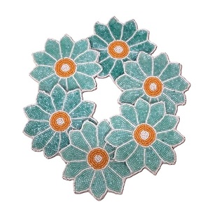 Nouveau set de table NOVA STAR CRAFT de luxe, brodé à la main de perles de verre, style bouddhiste, couleur et taille personnalisables - Product Image 2