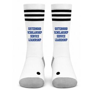 Chaussettes brodées pour femmes, logo personnalisé, mélange de coton doux, longueur mi-mollet, chaussettes de sport et de mode pour femmes, vente en gros - Product Image 1