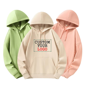 Sudadera con Capucha Unisex con Logotipo Personalizado, Color Sólido, Felpa de Algodón, Informal, con Bolsillo Delantero, Corte Holgado, para Otoño - Product Image 1