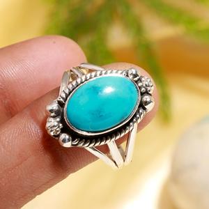 Hot Selling Vintage Arizona Turquoise and 925 Sterling <b>Silver</b> Handmade Gemstone <b>Ring</b> <b>for</b> Women and <b>Men</b> Jewelry Gifts - Product Image 3