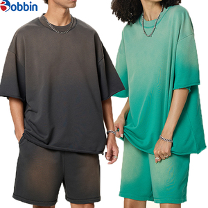 Sportswear Comfortable Unisex Men's Oversized T-Shirt <b>Sets</b> Solid TShirt Jogger <b>Set</b> High Street Summer Breathable Customized - Product Image 1