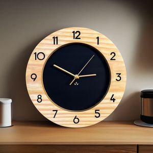 Luxury Handmade Solid Wood <b>Wall</b> <b>Clock</b> Modern <b>Silent</b> Non-Ticking Decorative Wooden <b>Clock</b> for Living Room Home Office Hotel Decor - Product Image 4