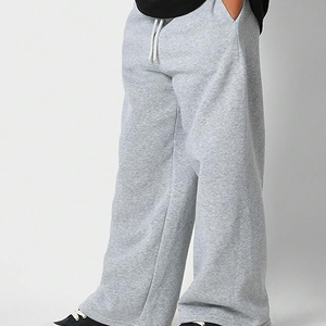 Men's Gray Cotton Sweatpants Elastic Waist Drawstring Casual Pants Autumn Wear Wholesale - Product Image 3