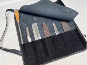Nuevo Juego de Cuchillos de Cocina de Cuero Genuino, Enrollable, Organizador de Utensilios de Cocina, con Logotipo Personalizado LKR-0236 - Product Image 3