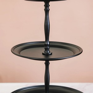 Support à dessert en céramique moderne, look élégant avec finition vernie, idéal pour la mise en scène de table contemporaine et le service de desserts, céramique élégante - Product Image 5
