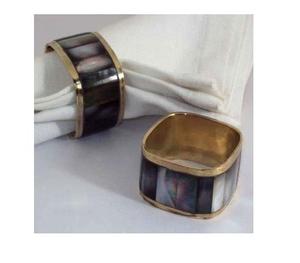 Elegant Brass With MOP Napkin Holders For Wedding Dinner Festive Occasion Trending Napkin Rings Artisan Bone Napkin Accessory - Product Image 5