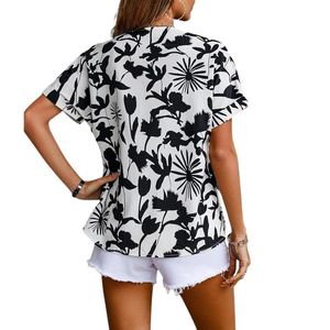 Women's Rayon <b>Shirt</b> Korean Style <b>Half</b> Sleeve Oversized <b>Button</b> Down Women Western Plus Size Workwear Top for Office - Product Image 2