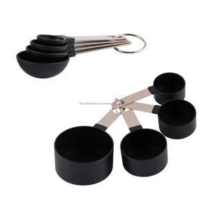 Café Thé Sucre Tasses À Mesurer Ensemble En Acier Inoxydable Matériel Advance Qualité Noir Fini 5 Pièces Classiques Tasses À Mesurer En Métal - Product Image 5