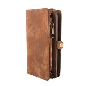 Étui portefeuille magnétique 2-en-1 en cuir pour iPhone 8 avec fermeture éclair, 13 emplacements pour cartes et pochette à monnaie, sacoche de téléphone portable - Product Image 1