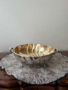 Cuenco decorativo de metal hecho a mano con base de rama dorada, decoración moderna, acabado plateado pulido, cuenco para frutas para exhibir en la mesa. - Product Image 6