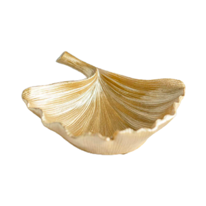 Bandeja Decorativa de Almacenamiento de Cristal y Vidrio Art Deco con Hojas de Ginkgo - Product Image 1