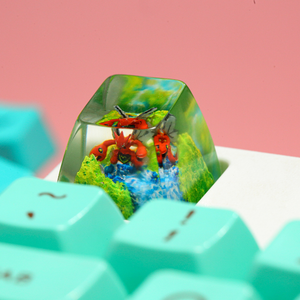 คีย์แคปช่างฝีมือแห่งป่าลึกลับ, คีย์แคปแบบกำหนดเอง, คีย์แคปอนิเมะน่ารัก, คีย์แคปสีเขียว, ชุดคีย์แคป, คีย์แคปไม้ - Product Image 3