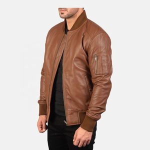 Veste en cuir sur mesure 2026, couleur unie, pour homme, style streetwear, veste d'hiver en cuir pour garçons - Product Image 5