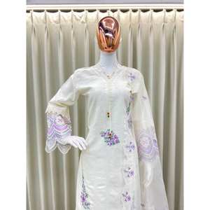 Beautiful <b>Modest</b> <b>Wedding</b> <b>Dress</b> Top Bottom Dupatta for Stylish Party Wear - Product Image 1