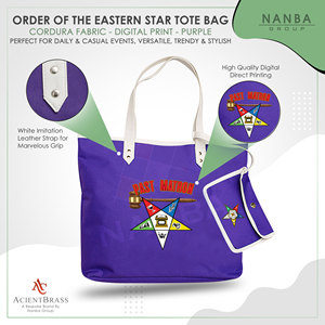 Sac fourre-tout violet de la Star d'Orient (OES) pour anciennes Matrones |   Sac fourre-tout imperméable personnalisé Eastern Star Maroon - Product Image 4