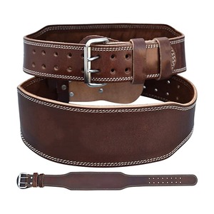 Leather <b>Weight</b> <b>Lifting</b> <b>Belt</b> Adjustable Waist Support Buckle Closure Men Strength Training Fitness Equipment - Product Image 1