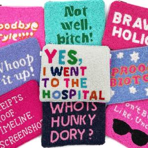 Monedero Compacto Unisex con Cuentas Bordadas, Monedero con Cremallera Hecho a Mano, Monedero Personalizado con Texto Divertido, Regalo de Moda de Diseñador, Venta al por Mayor - Product Image 3