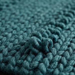 Tapis moderne en laine couleur vert sarcelle uni, tissé à la main avec un design texturé bouclé, décoration de sol naturelle pour salon et chambre à coucher - Product Image 6