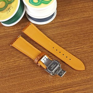 Bracelets de montre pour hommes en cuir d'autruche véritable fabriqués à la main au Vietnam tailles d'usine 18mm 20mm 22mm 24mm montre en acier inoxydable - Product Image 5