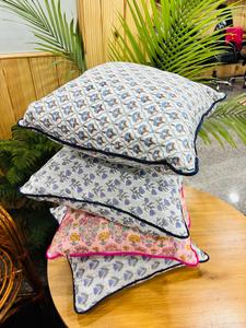 Meilleures Housses de Coussin Décoratives Bohèmes Artisanales 100% Coton de Luxe à Imprimé Indien au Bloc, Motif Floral, Lavables et Personnalisables - Product Image 2