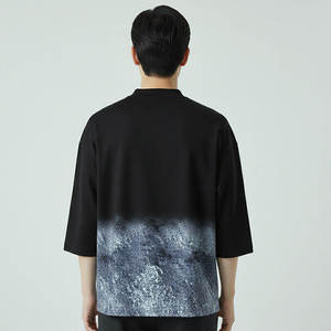 Camiseta de Algodón Oversize de Alta Calidad Personalizable con Corte Holgado, Cuello Redondo Acanalado, Estilo Vintage Lavado y Tejido Pesado para Hombre - Product Image 4