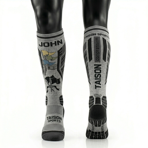 Men Flag Football <b>Socks</b> Premium Nylon Cotton Blend Breathable Cushioned Panels Jacquard Knit Custom Logo Compression Fit <b>Socks</b> - Product Image 4