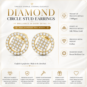 1/2 TCW Real Diamond Cluster <b>Stud</b> <b>Earrings</b> Round Cut I GH Color | Elegant Halo Design Gold <b>Studs</b> <b>Fine</b> Jewelry Gift for Women - Product Image 5