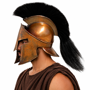 Réplica de casco griego hecho a mano en acero dulce con 4 acabados diferentes para exploradores de historia, recreaciones históricas, coleccionistas y espartanos. - Product Image 4