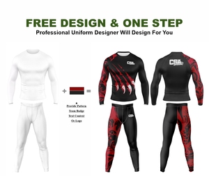 ชุดเสื้อและกางเกงรัดรูป MMA ระบายอากาศได้ดี พิมพ์ลายด้วยระบบดิจิตอลแบบ Sublimation แขนยาว สำหรับผู้ชาย - Product Image 2