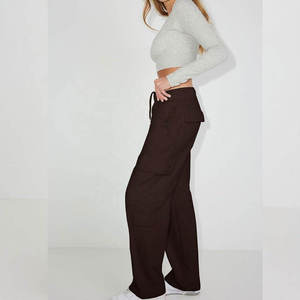 TAYUMA INDUSTRIES Pantalon de jogging décontracté pour femme avec poches cargo, taille mi-haute, cordon de serrage, coupe droite, respirant - Product Image 2