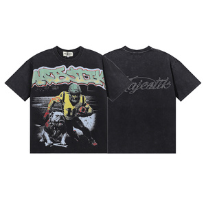 Camisetas de manga corta para hombre, estilo vintage MAJESTIK, con pedrería, para verano, formales, con estampado tejido, de poliéster/algodón, en stock, proveedor. - Product Image 3