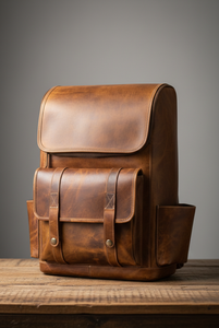 Mochila de cuero genuino premium para hombre, color marrón, ligera, duradera e impermeable, con gran capacidad - Product Image 3