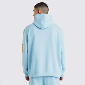 Survêtement streetwear pour homme en molleton 100% coton, broderie chenille et délavage acide, respirant, fabriqué par un fabricant OEM. - Product Image 3