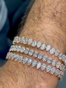 ชุดกำไลข้อมือเพชรทรงลูกแพร์เคลือบทอง 18K สำหรับทุกเพศ  สำหรับเครื่องประดับหรูหราที่ได้รับการรับรอง RAMDUT IMPEX DQ-HH-01 - Product Image 5