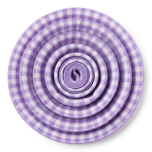 Wholesale 15mm Lavender White Checks Gingham Grosgrain <b>Ribbon</b> for Baby Shower Decor Hair Accessories Party Favors Gift Packaging - Product Image 3