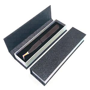 Pinzas de aislamiento semicurvadas de acero inoxidable antiestáticas con logotipo personalizado, pinzas de extensión de pestañas puntiagudas para salón de cuidado personal - Product Image 6