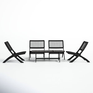 Ensembles de jardin sans accoudoirs 5 pièces Sièges Chaises de groupe - Product Image 1