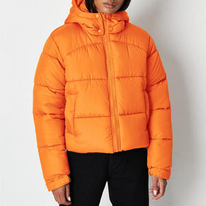 Chaqueta Acolchada con Capucha para Hombre, Diseño de Moda Urbana, Logotipo Frontal, Largo Regular, para Invierno - Product Image 1