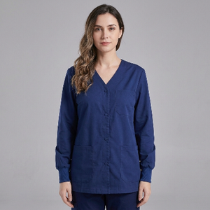 Cardigan unisexe dégradé à manches longues, tissé, respirant, à simple boutonnage, pour le personnel médical - Product Image 1
