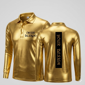 DROGEN EXPORT Ropa de Moda Personalizada de Lujo para Hombre, Talla Grande, Informal, Tejido Jersey Dorado de 260g, Manga Larga, 100% Algodón Transpirable 3D - Product Image 1