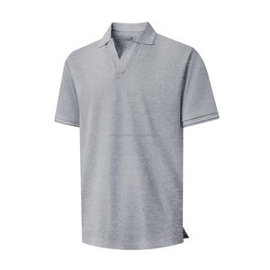 Jersey sólido con cuello en V para hombre para camisas de manga corta ligero de negocios con cuello rendimiento Golf para hombres - Product Image 1