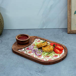 Bandeja de impresión de esmalte de madera de diseñador de alta calidad más vendida, última bandeja de madera para servir, forma cuadrada, embalaje personalizado por FWE - Product Image 4