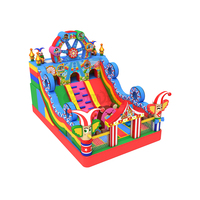 Château gonflable familial compact avec toboggan pour enfants, trampoline gonflable chinois à vendre