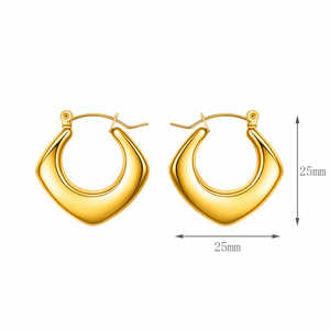 Pendientes de Aro de Tungsteno Plateado con Baño de Oro de 18K - Diseño Cristiano Moderno para Uso Diario Femenino/Unisex - Product Image 2